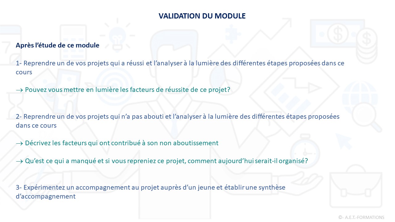 VALIDATION DU MODULE PROJET JEUNE