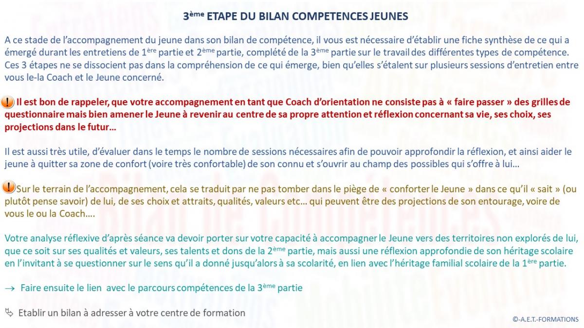 VALIDATION 3ème part bilan compet