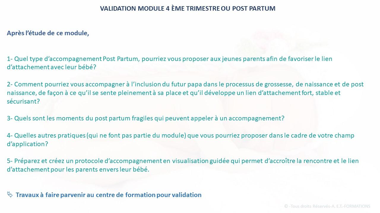 VALIDATION POST PARTUM