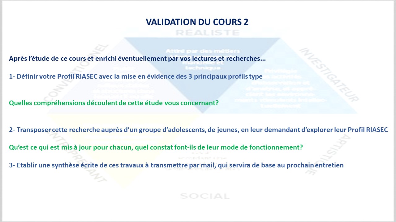 VALIDATION RIASEC