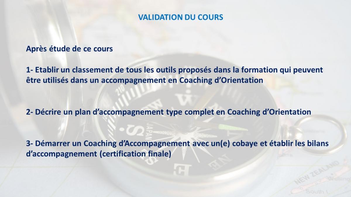 validation cours coaching orientation